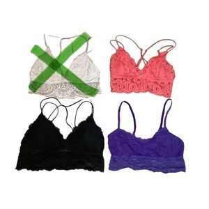 Lot of 3 Cropped Tank Tops Gilly Hicks Pink Victorias Secret Lounge